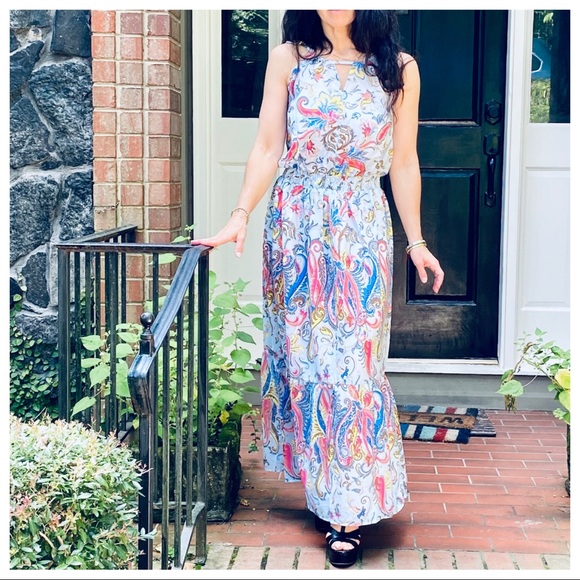 BOHO GYPSY CHIC FLIRAL TANK MAXI DRESS - Picture 5 of 8